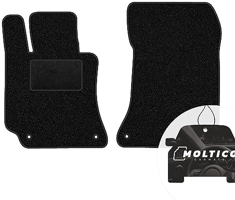 moto-MOLTICO Vorne Fußmatten Auto Velours Autoteppiche Schwarz Automatten Set 2-teilig passend für Mercedes-Benz E-Klasse W212 4-Matic 2009-2016