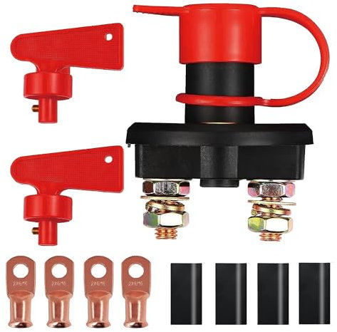 Greluma 1 pezzo Interruttore di disconnessione della batteria, isolatore principale della batteria DC 12V 24V Interruzione dell'alimentazione per veicoli marini per auto, camper, ATV, camion