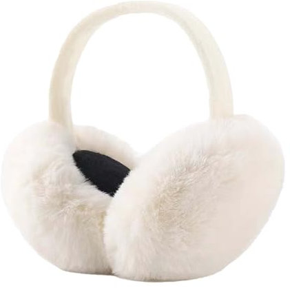 Hanaoops Ohrenwärmer Damen Winter Faltbare Ohrenwärmer Winter Ohrenschützer Plüsch Kälteschutz Windschutzscheiben Earmuffs Geeignet für Outdoor Skifahren Laufen Radfahren (weiß)