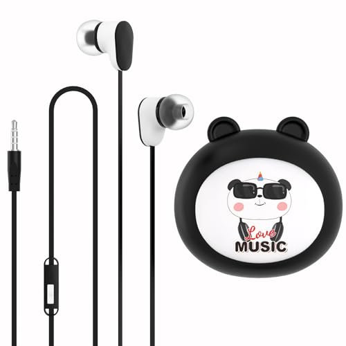 GEEKRIA Kabelgebundene Kinder-Ohrhörer mit Mikrofon für Schule und Online-Klasse, Kinder-In-Ear-Kopfhörer mit 3,5-mm-Klinkenstecker mit 85 dB Lautstärkebegrenzung für kleine Ohren, Aufbewahrungstasche