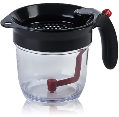 PIDUDU Fat Separator with Bottom Release - Fat Separator Cup,Transparent Kitchen Grease Fat Strain Gravies,Oil Gravy Separator with Strainer,Soups and Sauces