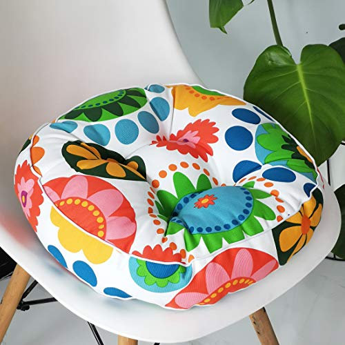 BONOOL 1 x böhmisches rundes Stuhlkissen für drinnen und draußen, Sitzpolster, Bodenkissen (Pferd 2, 50,8 x 50,8 cm), Wohnzimmer und Schlafzimmer
