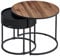 VASAGLE Couchtisch rund, 2er Set, Beistelltisch, Satztisch, modern, versteckter Stauraum, Tablett, für Wohnzimmer, Schlafzimmer, Balkon, naturwalnussfarben-tintenschwarz LCT044K43