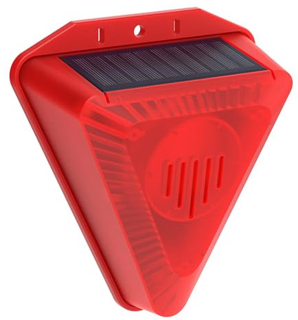 Solar Outdoor Alarm,Strobe Light Dog Barking &129dB Loud, Noise Maker Warning Lamp for Home Yard