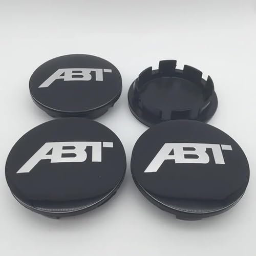 DHJKCBH 4 Stück Auto Nabendeckel Aufkleber für ABT Radnabenabdeckung Auto Radnabenkappen Aufkleber Abzeichen Logo Sticker Zubehör,60mm