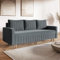 MOTIVENA Leo Sofagarnituren, 3 Sitzer Sofa mit Bettfunktion, Schlafsofa 215 cm Breit, Klappsofa mit Schlaffunktion, Bettsofa mit Schlaffunktion, Bonellfederkern (H4), Samt Sofa Anthrazit