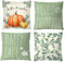 Aitsite Herbst Kissenbezug 4er Pack, 45x45 Eukalyptus Kürbis Blau Dekorative Kissen Set für Sofa Wohnzimmer Dekoration