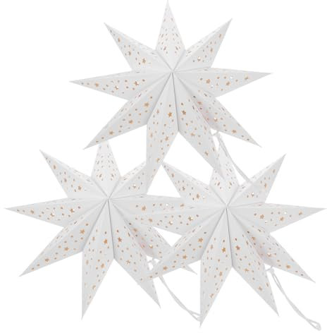 HOMSFOU 6stücke Weihnachts-lampen-schirme Große Weiße Dekorative Papierstern-hängelampen Für Stimmungsvolle Weihnachtsdeko Vielseitig Einsetzbar Und Einzigartig Im Design