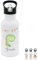 wunderwunsch® - Personalisierte Trinkflasche Kinder Edelstahl [ 500ml ] - Robuste Trinkflasche mit Namen - Wasserflasche mit Trinkhalm - Personalisierte Geschenke für Kinder (Dino Girlande)