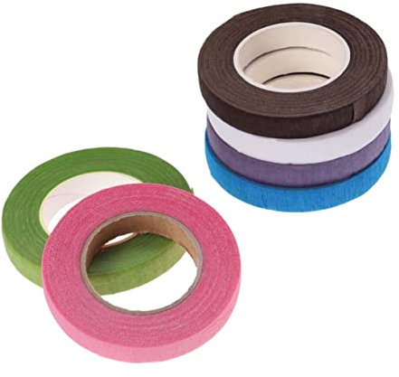 NUOBESTY 6rollen À Yards Floristenband Grünes Floristenband Bunter Blumenband zum Selbermachen zum Umwickeln von Stielen für Diy-projekte Blumensträuße Kunstblumen und Geschenkverpackungen