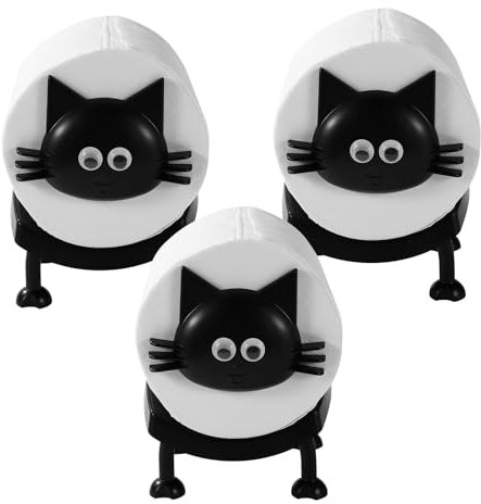 3pcs Cat Toilet Paper Holder, ABS Material Funny Novelty Toilet Roll Holder 3D Printed Cat Toilet Paper Roll Holder Cute Bathroom Toilet Paper Storage