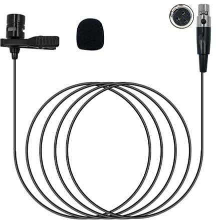NewTH Lavalier Lapel Microphone Wired Clip On Lav Unidirectional Condenser Mic for AKG Wireless Transmitter (Mini XLR 3 Pin TA3F Plug only for AKG)