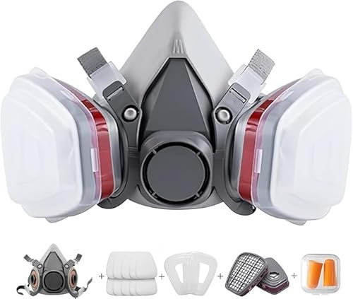 Générique Schutzmaske, wiederverwendbar, mit Staubfilter, Atemschutzmaske mit Filter für Spritzen, Farben, Arbeiten, Chemikalien, Basteln, Schleifen