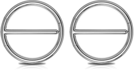 OUFER Body Piercing Titanium Nipple Piercing Bar Jewellery Clicker Nipple Bar Barbell 14G Nipple Rings Body Piercing Jewelry for Women Men