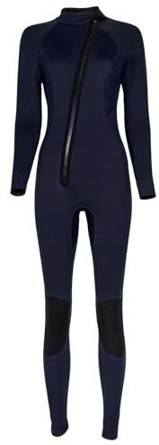 Xnihocha Neoprenanzug Damen 3MM Lang Neopren Stretch Nassanzüge Langarm UV Schutz Badeanzug für Surfen Schwimmen Dunkelblau M