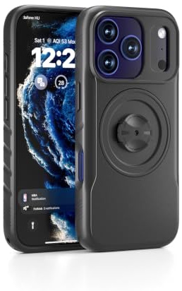 Stoßfest Hülle für iPhone 17 16 15 14 Pro Max Air Kompatibel mit Garmin Halterung - Ultra-Slim Handyhülle Integriertes Präzise Quarter-Turn System, Sicher & Schnell für Rennrad, Gravelbike & MTB