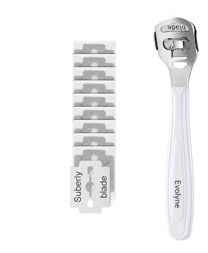 Evolyne Stainless Steel Foot Scraper for Hard Skin, Heel Callus Remover Foot File for Cracked Heels and Dry Feet, Professional Pedicure Tool for Home Use Salon with Rust Resistant Blade