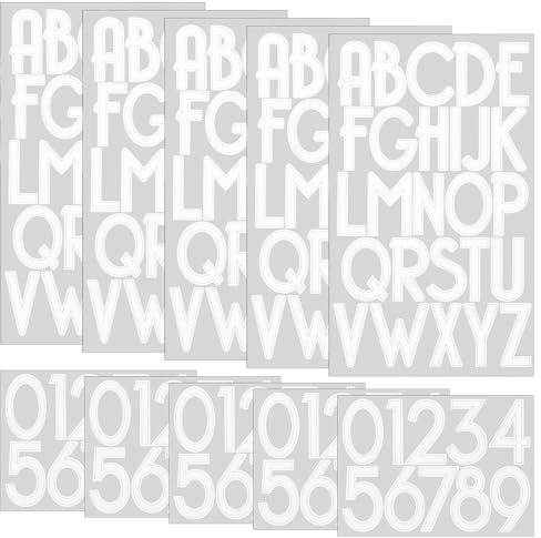 260 Pcs Large Number Stickers, 2 Self-Adhesive Alphabet Numbers for Outside, Mailbox Letters Numbers Stickers for Mailbox, Signs, Window, Door, Cars, Trucks, Home, Address Number, Name, Craft
