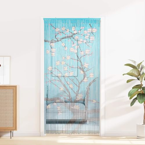 Lumanois Rideau de Porte Anti-Insectes Multicolore 200 x 100 cm Bambou Moustiquaires pour fenêtre Multicolore,42030052