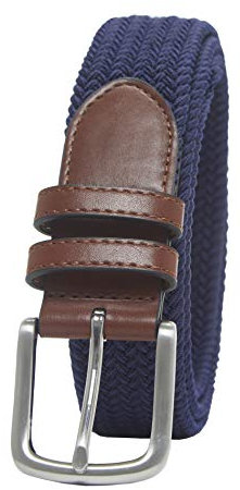 Amazon Essentials Cinturón Trenzado de Tejido y Elástico Hombre, Azul Marino, 90