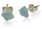 Aquamarin Ohrstecker roh – Naturstein 6–7 mm – 925 Silber – Handgemacht