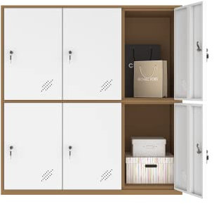 MECOLOR 4,6,9 Tür Metall Büroschrank Mitarbeiter verwenden kleine Schließfächer Schlafzimmer Würfel Schließfach, Wohnzimmer und Schule Locker, Home Locker Organizer Lagerung für Kinder(Weiß - 6D)
