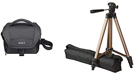 Sony LCS-U11B Universal-Kameratasche für Camcorder und NEX schwarz & Amazon Basics 127cm (50) Lightweight Tripod with Bag