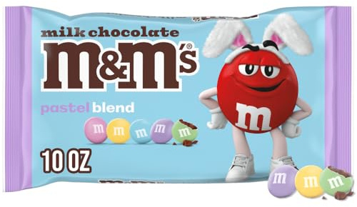 M&M'S Milk Chocolate Easter Candy, Chocolate for Easter Basket Stuffers, Eggs, 10 Ounce Bag