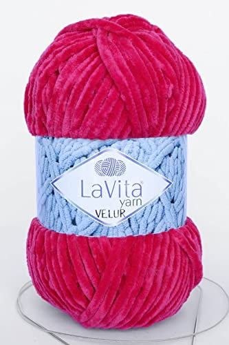 LaVita Yarn VELUR Hand Knitting Yarn, 1-Ball Packed, 100% Micro Polyester Yarn, 1 Ball 100 gr, 120 mt Taka Yarn (4136)