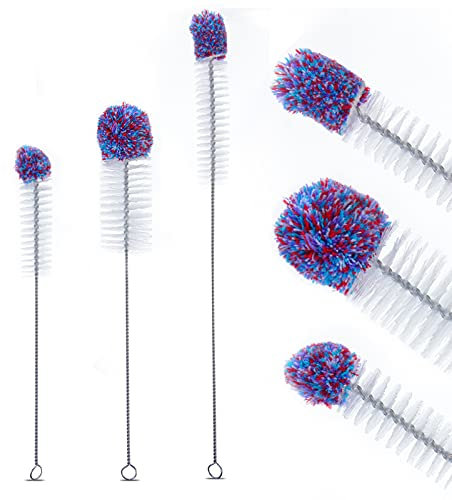 jiuzcare Flaschenbürste Flaschen Reinigungbürste Bürste Flasche Bottle Brush Flaschenreiniger Flaschenbürste Reinigungsbürste Lange Bürsten Nylon Schlauchbürste Set Reiniger Für Reagenzgläser, 3 Stück