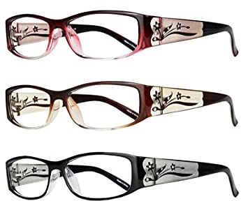 EYEBOGO Kaylee Lunettes de Lecture pour Femme, Lunettes Loupe Femme (3-Paquet, 2.00)