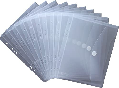 ECOfile recycelte nachhaltige Dokumententaschen / 10 Stück / A5 quer mit Klettverschluss aus Post-Consumer-Recycling PP in transparent natur