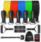 HYBRID Resistance Bands Set Men Women, HEAVY DUTY 12pcs Exercise Bands, Up to 150LB, 68kg, 2 Foam Handles, 2 Ankle Straps, Door Anchor - Fitness Tubes - Exercise Equipment for Home, Gym, Physio
