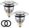 2 Pack Sink Plugs Bathroom Plug, Stainless Steel Bathroom Basin Plug Pop Up Plugs for Wash Basin, Push-Type Sink Plug Replacement Bath Drainer Filter Plug with Bounce Core for 34-40mm Drain Hole