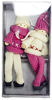 Yuemei Infrarot Deckenheizstrahler Gas Weihnachtspuppe Deko Anhänger Wollpuppe Geschenk 2 Weihnachtsdeko (Pink, One Size)