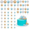 Gyufise 30Pcs Mini Balloon Cake Topper Foam Ball Cake Picks Decorations Faux Pearl Balls DIY Cake Topper Decoration for Baby Shower Wedding Anniversary Birthday Party Supplies Gold Silver Blue