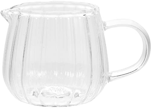 Kichvoe Milchbecher Kaffeesahnebehälter Behälter Für Kaffeesahne Kleiner Milchkännchen Mit Henkel Sauce Servierkrug Sauciere Mit Milch Soßen Schale Schüssel Milk Jug Glas Mini Fairer Pokal