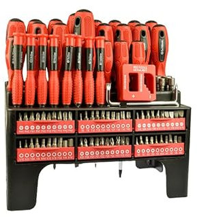 Red Tools Schraubendreher- und Bit-Set XXL - 101 teilig - Winkel- und Präzisionsschraubendreher - inkl. Stecknüsse - PZ,PH,T, Vierkant, Innensechskant u.v.m.