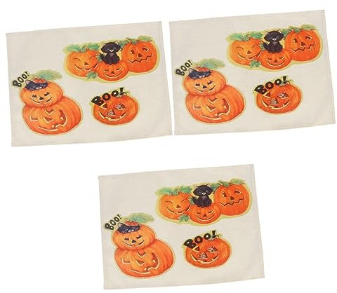 UPKOCH 6pezzi Tovagliette Da Tavola Stile Chic Per Decorazioni Halloween Pad Termico Per Piatti e Ciotole Per Festeggiamenti e Decorazioni Domestiche