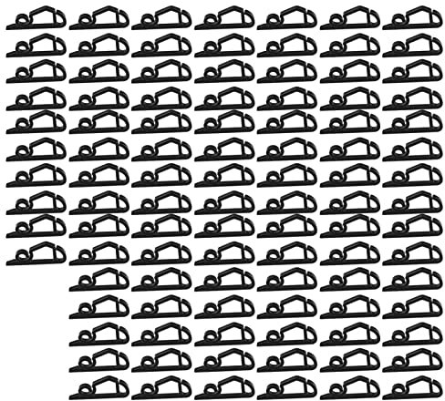 Weihnachtslicht-Clips, Set mit 100 Mini-Licht-Clips für Weihnachtsbeleuchtung, Dachrinnen-Clips Zum Aufhängen von Außenleuchten, kein Werkzeug Erforderlich (Schwarz)