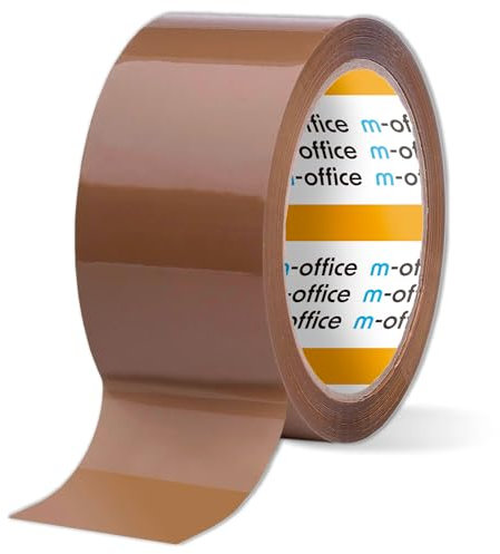 M-Office Ruban Adhésif Marron pour Emballage, Expédition, Déménagement et Artisanat - Sceau Sûr et Résistant (1 Unité, 48 x 66 m)