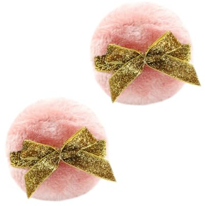 minkissy 2stücke Puder- Aus Weichem Plüschigem Material Mit Glitzerband Hautpflege Für Sanfte Anwendung Empfindlicher Babyhaut