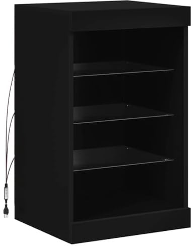 vidaXL Sideboard mit LED-Leuchten Schwarz 41x37x67 cm