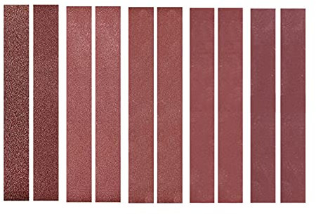 Nastri abrasivi HUIOP 30 x 380 mm Nastri abrasivi (1,2 x 15 pollici) 10 cinghie (grana 60/60/80/120/240/320/400/600/800/1000, una per ogni tipo) per uso domestico Mini levigatrice a nastro