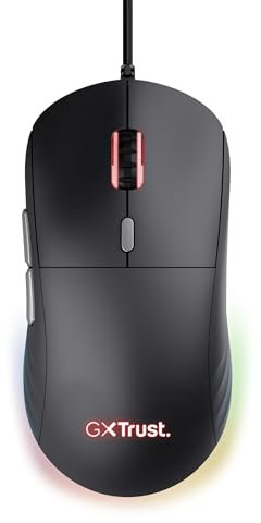 Trust Gaming GXT 925 Redex II Leichte Gaming Maus 82 g, Kailh-Schalter, 200-10000 DPI, RGB-Maus, Gaming Mouse 6 Programmierbare Tasten, USB PC Maus für Laptop, Computer, Windows – Schwarz