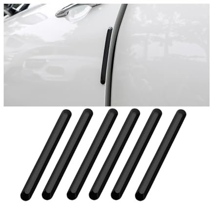 JNNJ 6 Piezas Tira Anticolisión para Coche, Protección para Puertas Coche Anti-Arañazos Impermeable, Parachoques Transparente Rasguños Protector Anticolisión, Accesorios Anti-Frote Coche(Negro)