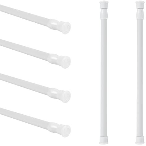 Minnhua Tringle Rideau Sans Percage Extensible 6 Pièces - Barre de Douche Extensible pour Suspendre Rideau et Armoire (30-50 cm)