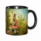 EKLMPS Tazza grande per caffè e tè a colazione - idee regalo per uomo e donna - in porcellana, 330 ml (11oz),ragazza con le ali seduta su un fungo