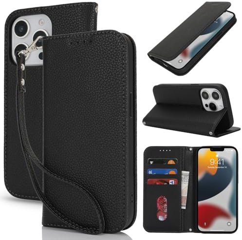Lipvina Cover per iPhone 13 Pro Max / 12 Pro Max Cover Custodia con Pellicola a Libro Portafoglio in Pelle Cover Porta Carte Flip Case Protettiva Custodia per iPhone 13 Pro Max / 12 Pro Max,Nero
