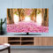 Hixingo Cubierta Antipolvo TV, Paisaje Cubierta Television Funda para Televisor Universal Elástico Cubierta de TV Protector TV Protector de Televisión (65inch,Flor Rosa)